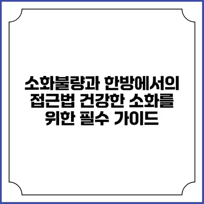 소화불량과 한방에서의 접근법: 건강한 소화를 위한 필수 가이드