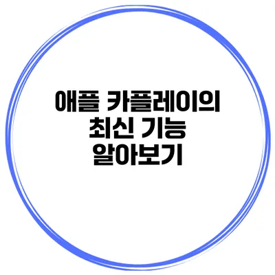 애플 카플레이의 최신 기능 알아보기