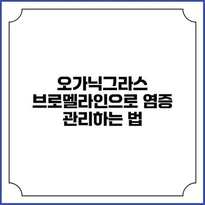 오가닉그라스 브로멜라인으로 염증 관리하는 법