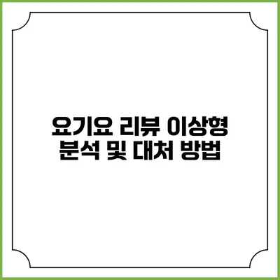 요기요 리뷰 이상형 분석 및 대처 방법