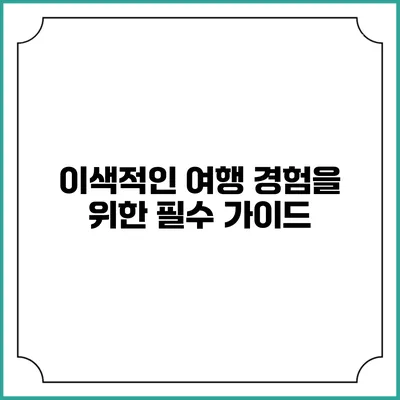 이색적인 여행 경험을 위한 필수 가이드