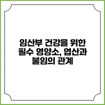 임산부 건강을 위한 필수 영양소, 엽산과 불임의 관계