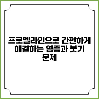 프로멜라인으로 간편하게 해결하는 염증과 붓기 문제